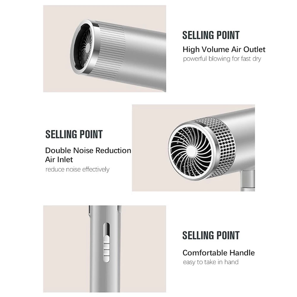Professional High Power New Concept Below Dryer Blue Light Fast Drying Hair Tools Ionic Hair Dryer