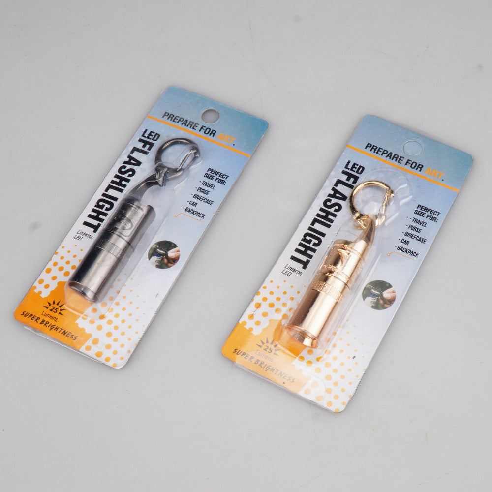 Keychain Flashlight LED Strong Lighting Zinc Alloy Gift Outdoor Lighting Long Shot Mini Portable Waterproof